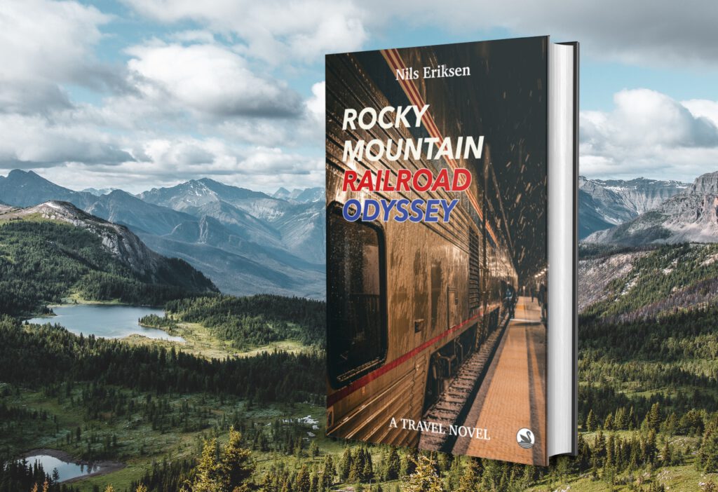 The Rocky Mountains and the cover of the book