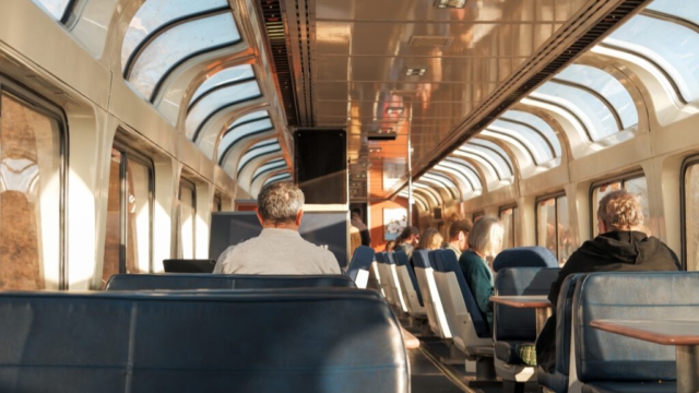 Im Aussichtswagen des "Superliners" auf dem Weg nach Westen.